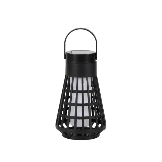 Lampa Solara pentru Gradina, Flippy, Reincarcabila de la Soare, Model Felinar, Portabila cu Picior, Lumina Calda, 12 cm, Negru