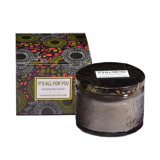 Lumanare Parfumata, Flippy, Model Borcan, Gri, Aroma de Lemn de Santal