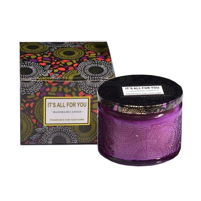 Lumanare Parfumata, Flippy, Model Borcan, Mov, Aroma de Ceai Alb