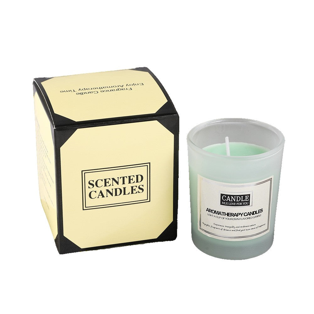 Lumanare Parfumata, Flippy, Model Borcan Translucid, 6.2 x 5.2 cm, Aroma de Cedru, Verde