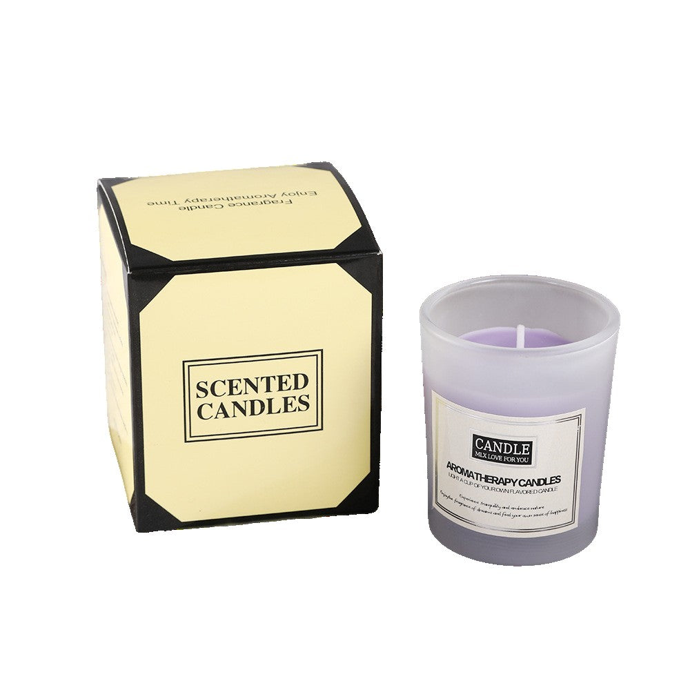 Lumanare Parfumata, Flippy, Model Borcan Translucid, 6.2 x 5.2 cm, Aroma de Lavanda, Mov