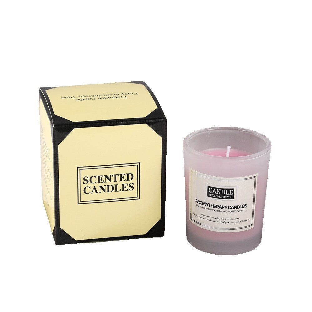 Lumanare Parfumata, Flippy, Model Borcan Translucid, 6.2 x 5.2 cm, Aroma de Trandafir, Roz