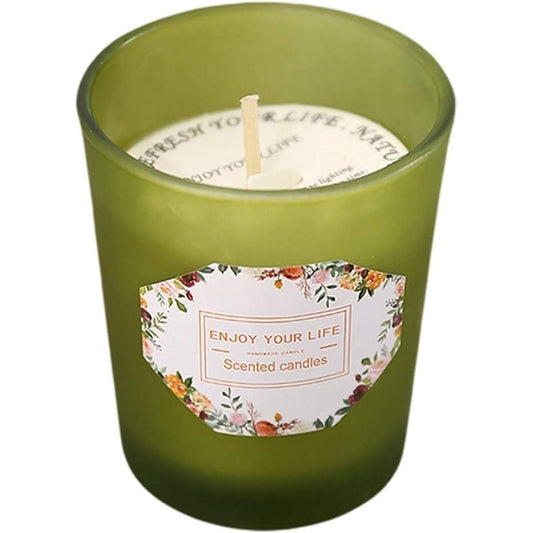 Lumanare Parfumata, Flippy, Model Pahar Verde, Aroma de Ghimbir, din Ceara de Soia, 6.2 x 5.2 cm, Verde