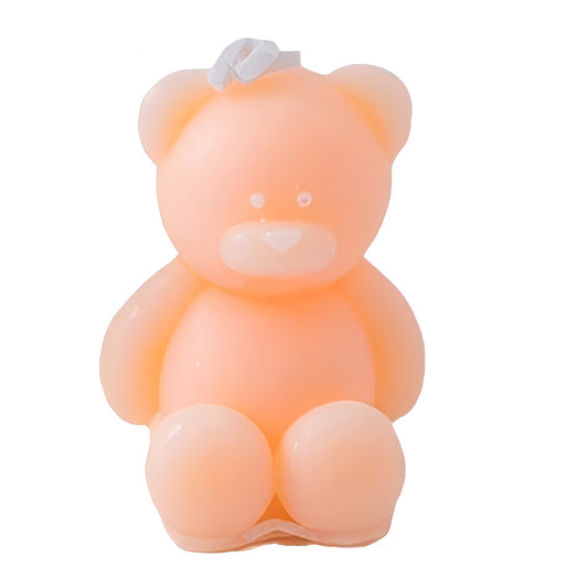 Lumanare Parfumata, Flippy, Model Ursulet, Portocalie, Aroma de Piersica, 5.5x3.6x4 cm