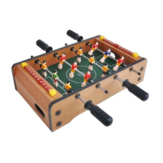 Masa de Fotbal cu Teren, Flippy, fara Picioare, 4 Manere, Tablou de Scor, 36.5 x 24 x 7 cm, din Lemn/Otel/ABS, Maro