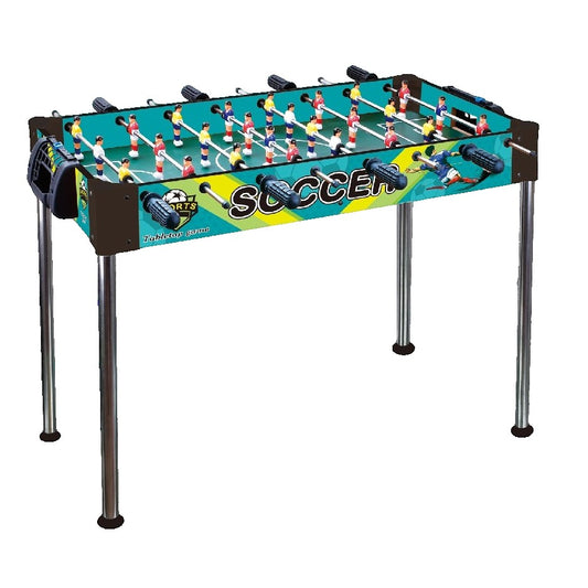 Masa de Fotbal, Flippy, cu Picioare Inalte, 8 Manere, Tablou de Scor, 86 x 62 x 65 cm, din Lemn/Otel si ABS, Albastru