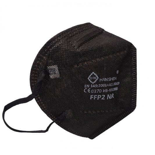 Masca de protectie faciala, Flippy, de unica folosinta, FFP2, KN95, 5 straturi FPP2, nesterila, ambalaj individual, CE 0370, Negru