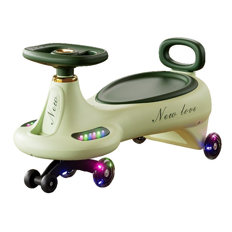 Masinuta, Flippy, 1-8 Ani, Rotire 360 Grade, Anti-rasturnare, Roti Silentioase, Impingere, Bluetooth, 66 x 32 x 37 cm, Verde