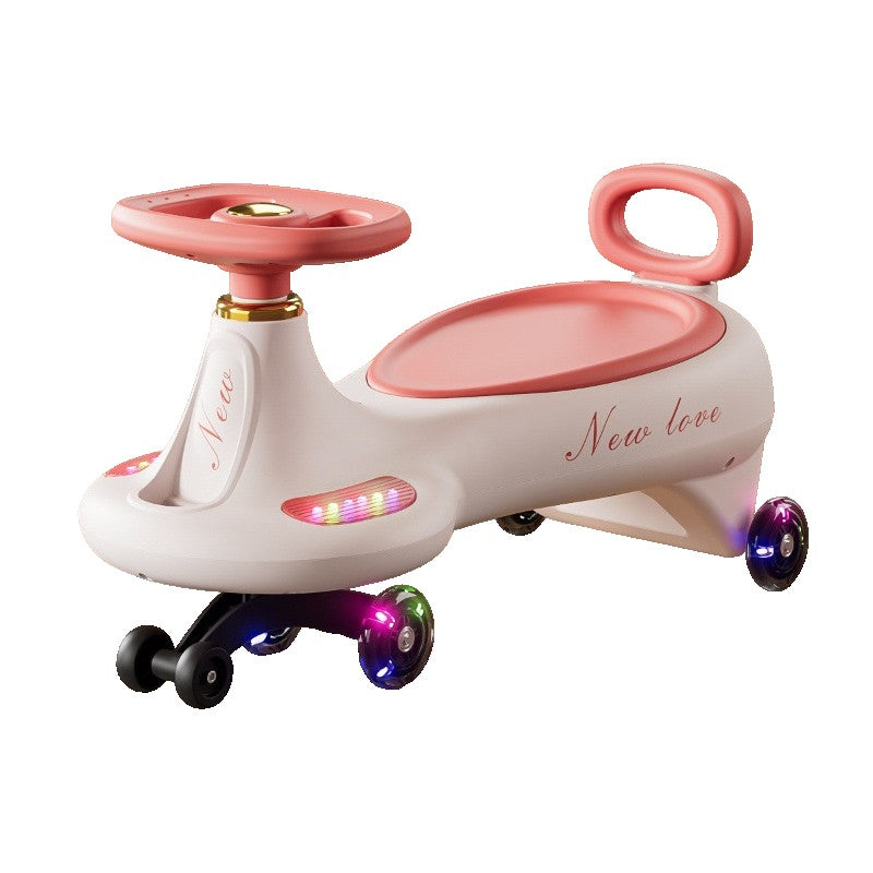 Masinuta, Flippy, 1-8 Ani, Rotire 360 Grade, Anti-rasturnare, Roti Silentioase, Impingere, Bluetooth, 66 x 32 x 37 cm, Roz