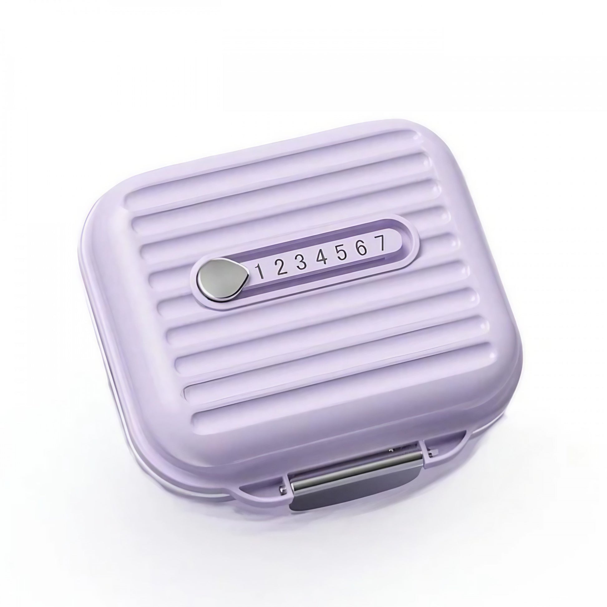 Cutie Medicamente, Flippy, Mov, 7 Compartimente, Portabila si Compacta, 7.8x7.2x3.5 cm, Ideala pentru Uzul Cotidian