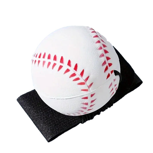 Minge Saltareata Hiperelastica, Flippy, Model Minge de Baseball cu Fixare de Mana, Space Moon Ball foarte Elastica, Antistress pentru Copii, Diametru 66 mm, Alb