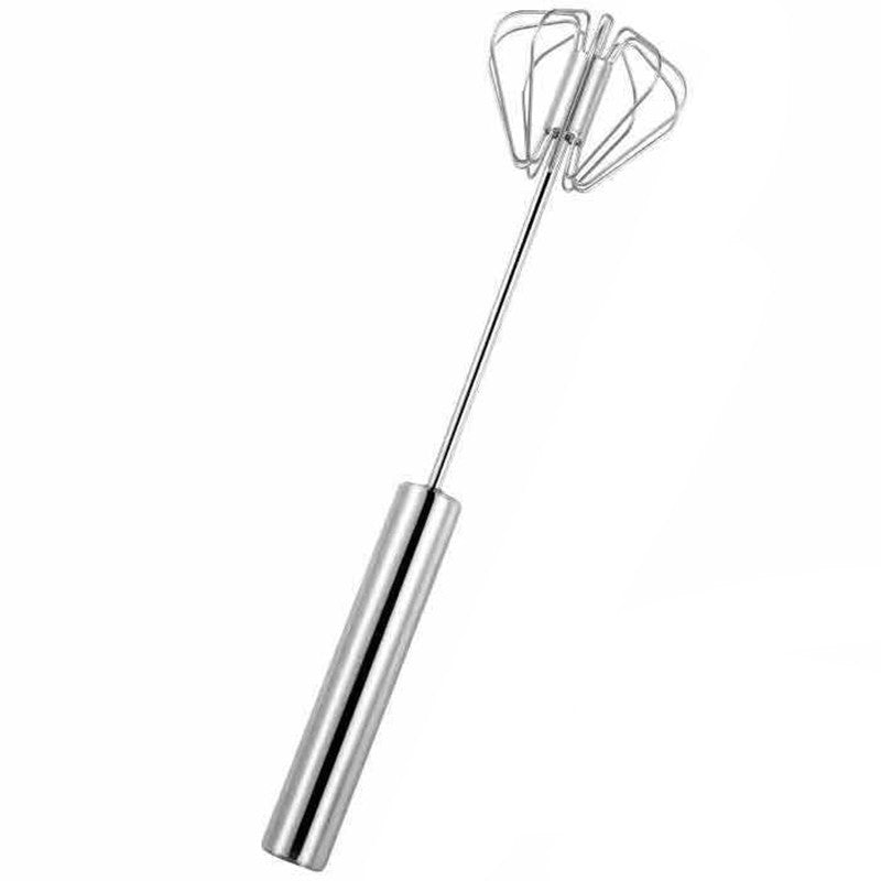 Mixer Manual, Flippy, pentru Oua Smantana Frisca Aluat, Maner Otel Inoxidabil, Usor de Utilizat si Depozitat, 33 x 7 cm Argintiu