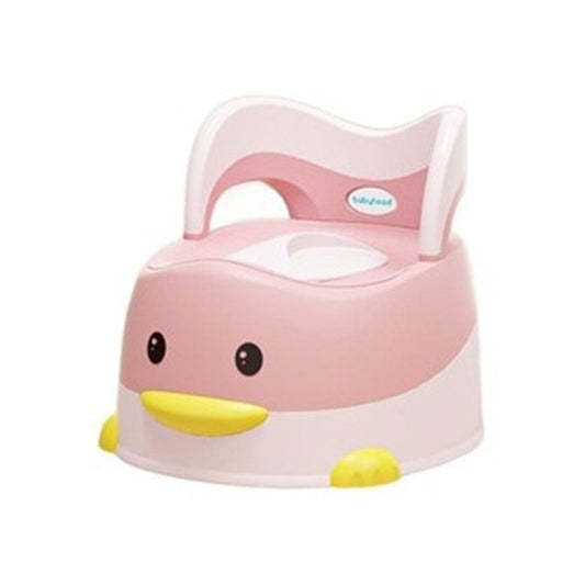 Olita pentru Copii, Flippy, +6 luni, Detasabila, cu Capac, Antiderapanta, din Plastic, Colac Moale, Model Ratusca, 38x32x30 cm. Roz