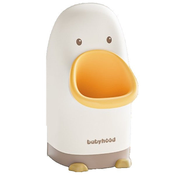 Olita tip Pisoar pentru Copii, Flippy, +1an, Portabila, Design Ratusca, Model Prietenos, Non-Toxic, Usor de Curatat, 23.3 x 24 x 43 cm, Alb/Galben