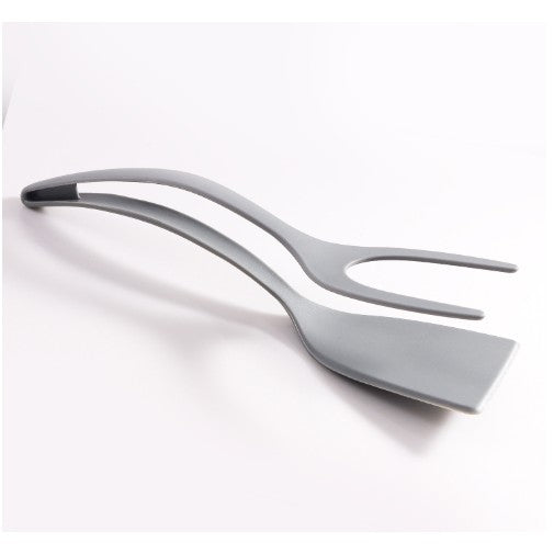 Spatula Multifunctionala tip Cleste, Flippy, Spatula Cleste pentru Gatit, Silicon PP, pentru Alimente, Carne, Paine, 31 x 8.5 cm Gri