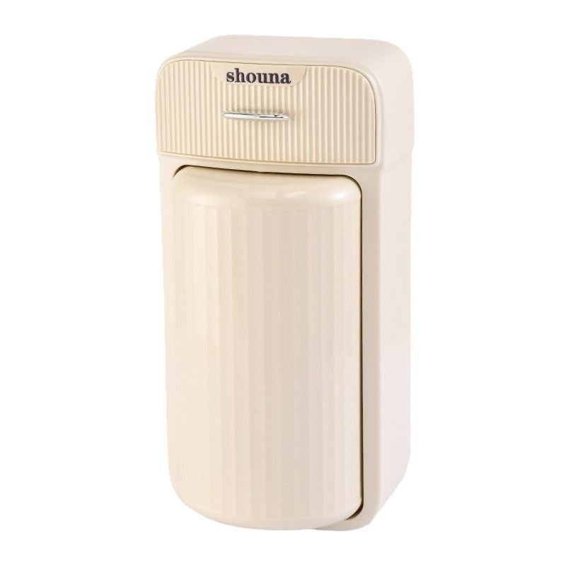 Organizator Baie, Flippy, 4 Compartimente si 1 Sertar, Rotire 360 Grade, din PP+PET, 27.5 x 16 x 11 cm, Crem