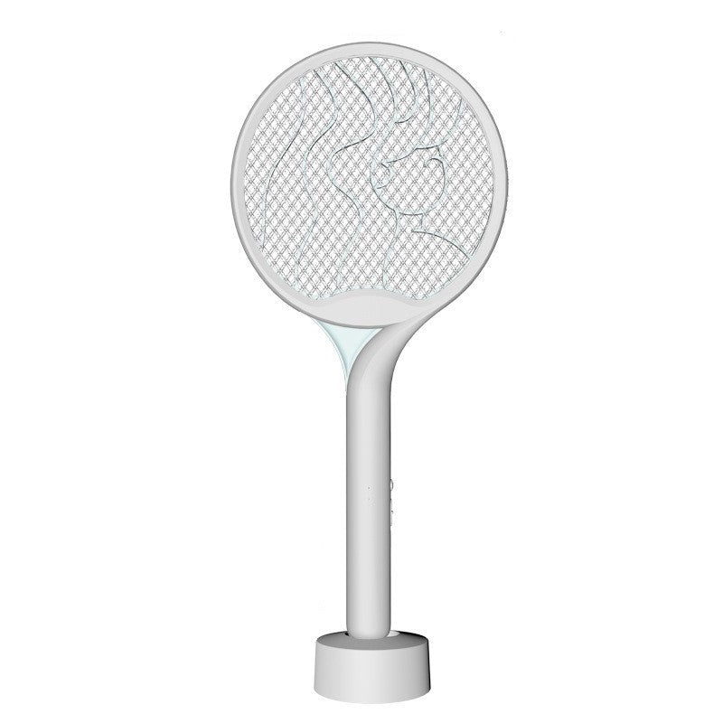 Paleta Electrica pentru Tantari, Muste si Tantari 2in1, Flippy, Reincarcabila, Incarcare USB, 2600V, Plastic, Casa si Gradina, Anti-insecte, Stand, 23x51 cm, Gri