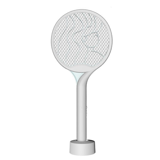 Paleta Electrica pentru Tantari, Muste si Tantari 2in1, Flippy, Reincarcabila, Incarcare USB, 2600V, Plastic, Casa si Gradina, Anti-insecte, Stand, 23x51 cm, Gri