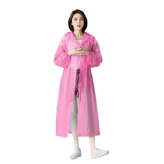 Pelerina de Ploaie, Flippy, pentru Adulti 150-180 cm, din EVA, Impermeabila, Rezistenta la Vant, Inchidere cu Capse, 140 g, Roz