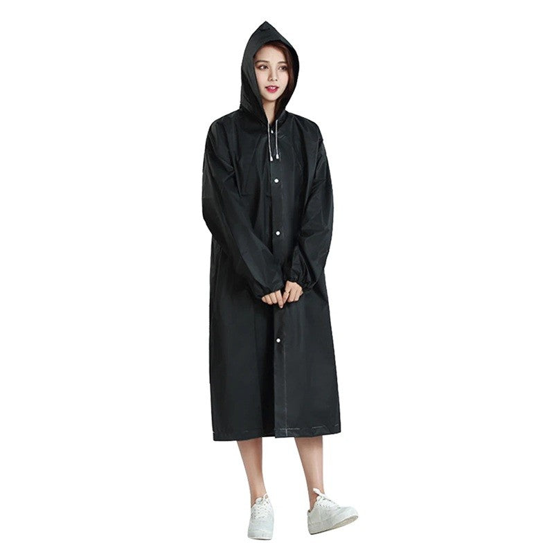 Pelerina de Ploaie, Flippy, pentru Adulti 150-180 cm, din EVA, Impermeabila, Rezistenta la Vant, Inchidere cu Capse, 140 g, Negru