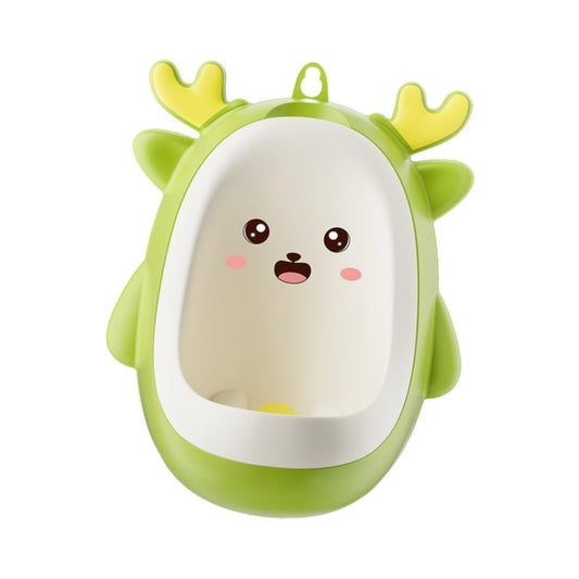 Pisoar pentru Baieti, Flippy, 0-8 Ani, in Forma de Cerb, Perie Inclusa, Montare pe Perete, Carlig Autoadeziv Inclus, 29.8 x 23.8 cm, Verde