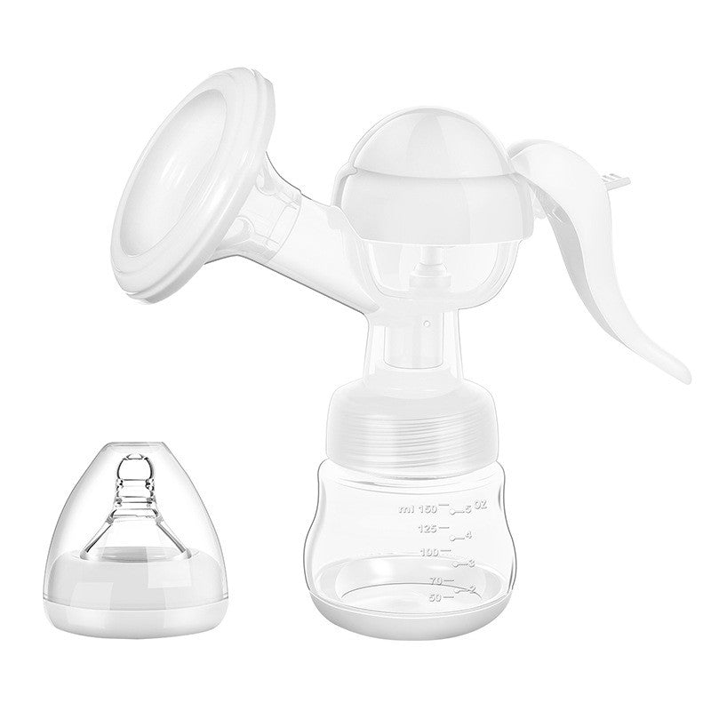 Pompa de San Manuala Multifunctionala, Flippy, Portabila, cu Tetina pentru Biberon, Anti-Scurgere, Anti-Reflux, 17x18 cm, 150 mL, Silicon, Recipient Transparent, Alb