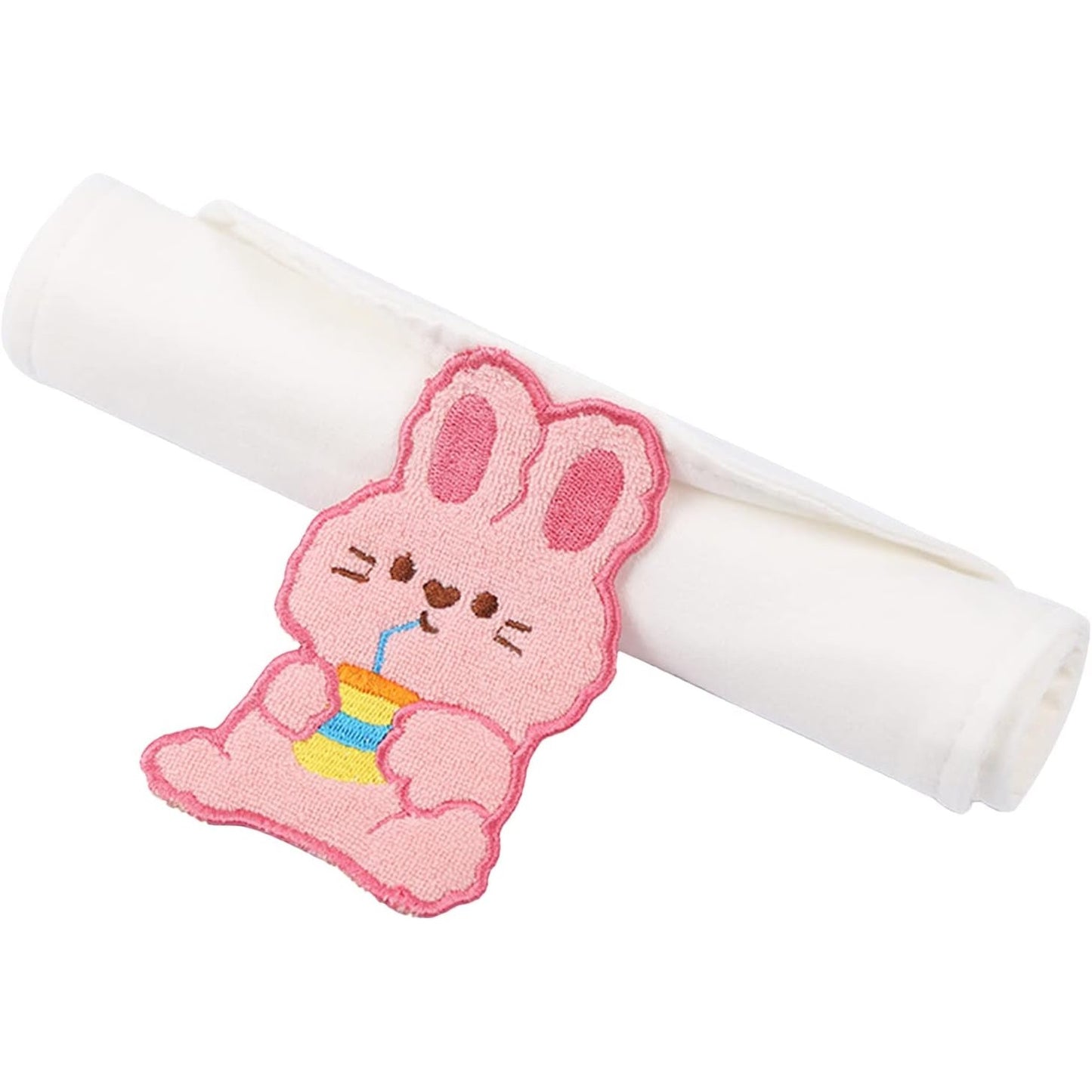 Prosop Absorbant, Flippy, din Bumbac, pentru Bebelusi, 19x28 cm, Model Iepuras, Alb