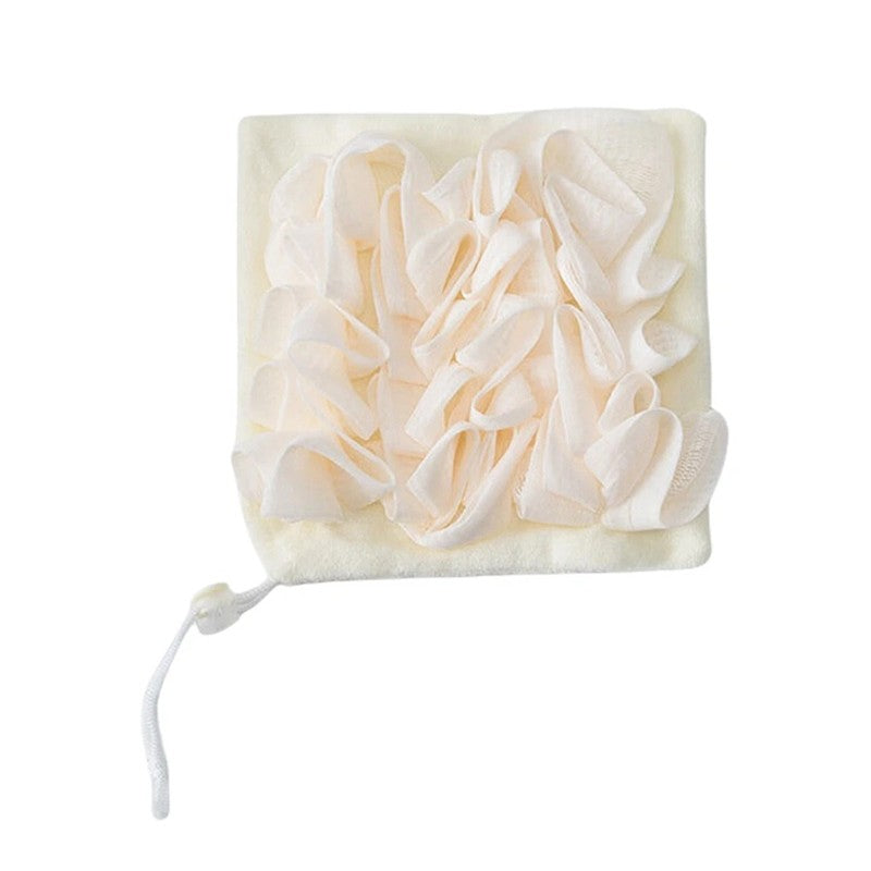 Prosop de Baie, Flippy, 2in1, cu Burete din Plasa, 17 x 17 cm, Bej