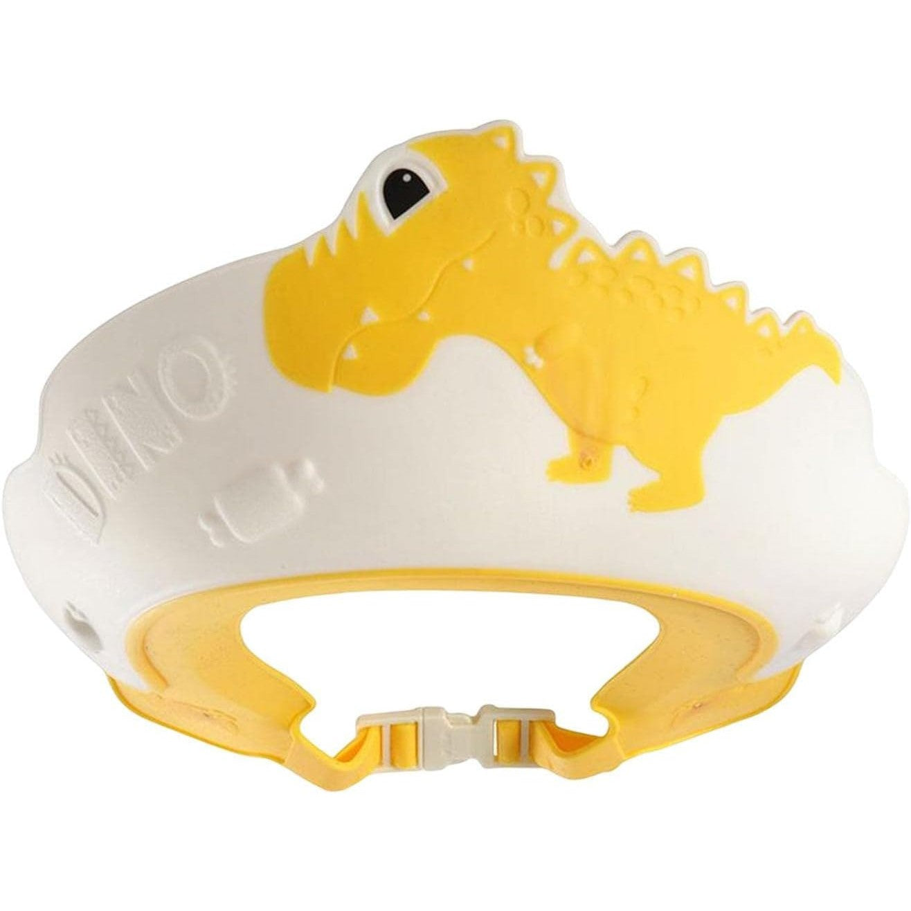 Viziera de Protectie Baie Pentru Copii, Fippy, Model Dinozaur, Dimensiune ajustabila, Durabil, Usor de curatat, Impotriva Samponului, pentru Ochi si Urechi, TPE+PP, 22x21 cm, Galben