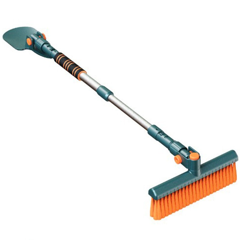 Racleta Auto pentru Zapada cu Doua Capete, Flippy, Dezapezire Masina, cu Maner Lung, Ergonomica, Detasabila, pentru Geamuri si Caroserie, Usor de Utilizat, 48 cm- 78 cm, Verde Inchis