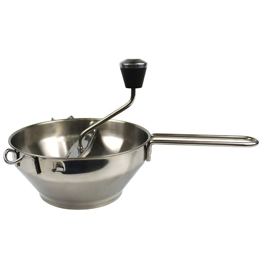 Rasnita Manuala pentru Fructe, Flippy, din Otel Inoxidabil, Macinare Alimentelor pentru Bebelusi, 3 Discuri de Macinat, Presa, pentru Tocat Cartofi, 19x20x33 cm, Argintiu