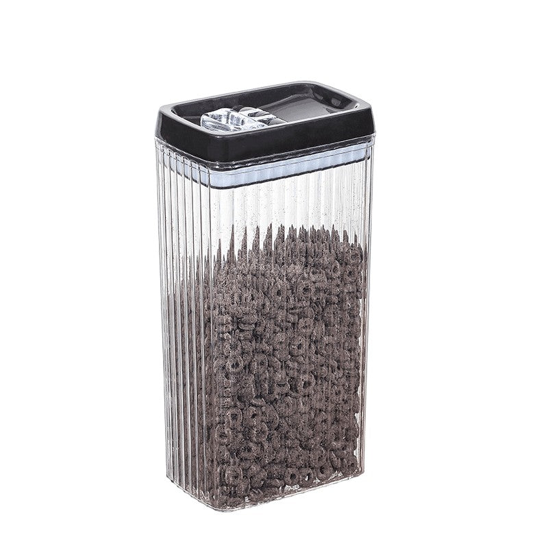 Recipient din Plastic, Flippy, pentru Alimente/Obiecte, Inchidere Ermetica, Textura Ondulata, 15 x 10 x 30 cm, 3.3 l, Transparent