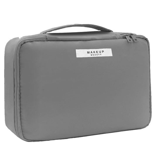 Geanta de Calatorie, Flippy, pentru Cosmetice si Articole de Toaleta, Material Impermeabil, 2 in 1, Portfard Interior Detasabil, 23 x 16 x 8 cm, Gri