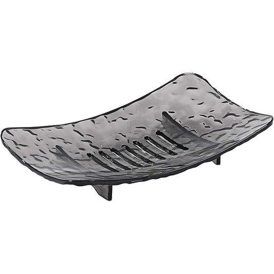 Savoniera din Plastic Flippy, 15 x 9 cm, cu Scurgere Apa, Design Modern, Gri