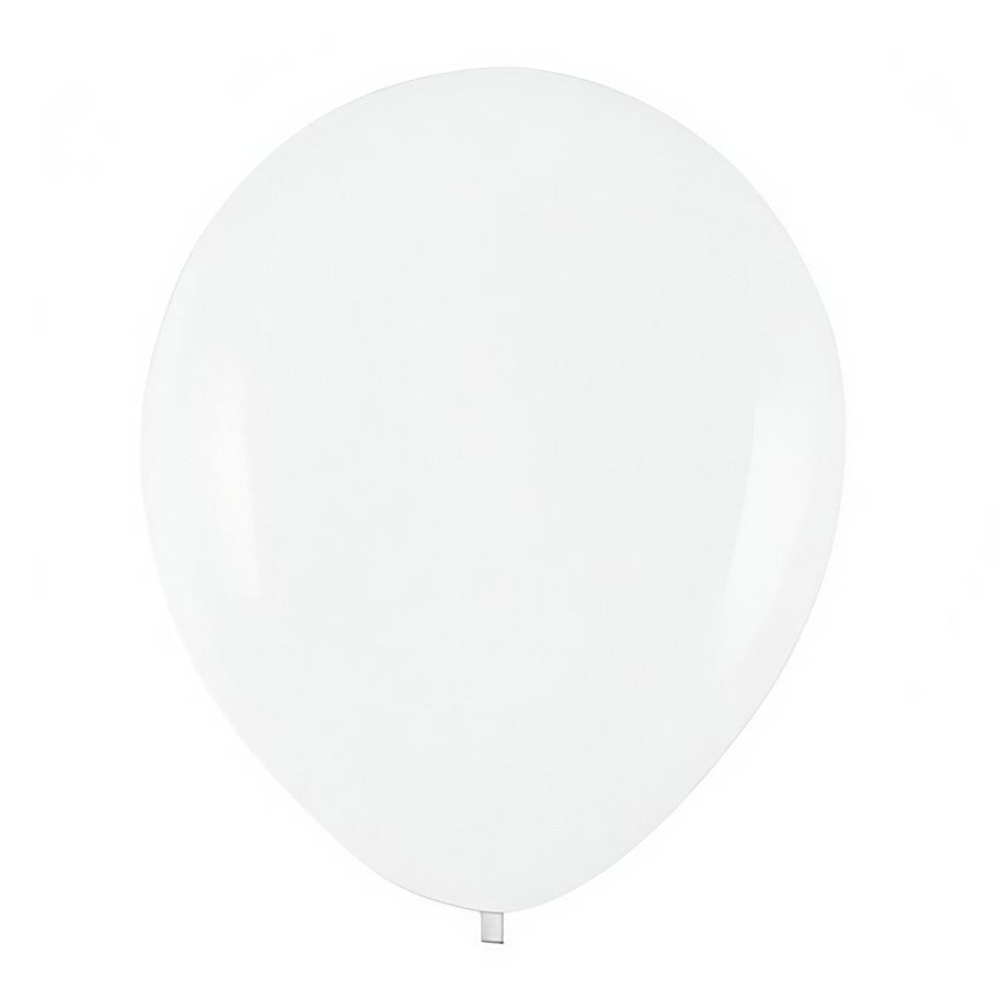 Set 10 Baloane din Latex, Flippy, Model Party, 13 cm, Albe, 2.2 g