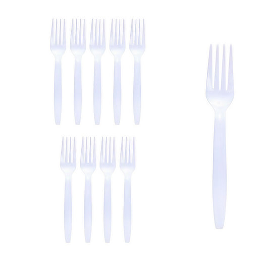 Set 10 Furculite de Unica Folosinta, Flippy, Plastic, 15.5 x 2.5 cm, Alb