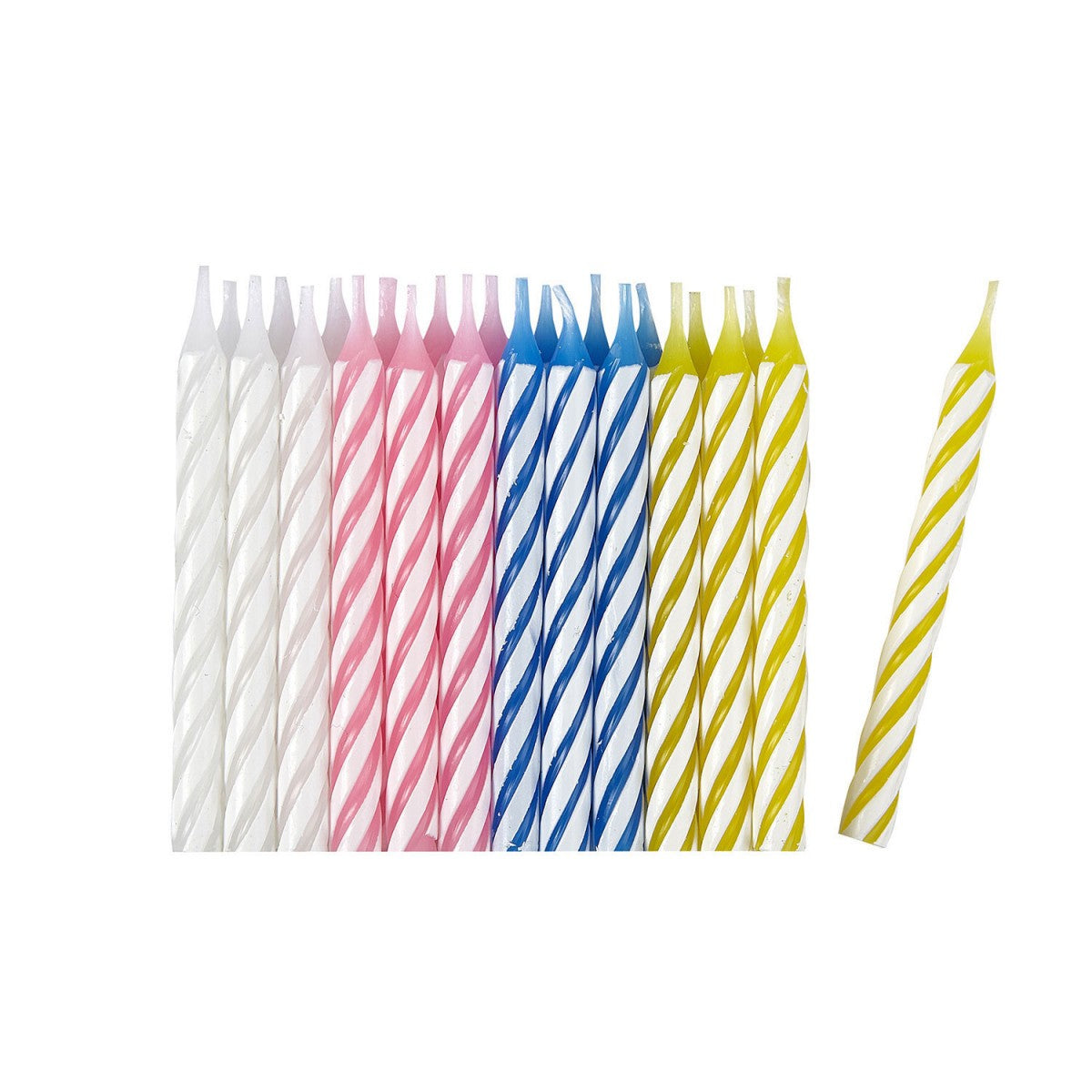 Set 24 Lumanari de Tort, Flippy, Model Spirala, Party, 6.5 cm, din Parafina, Multicolor
