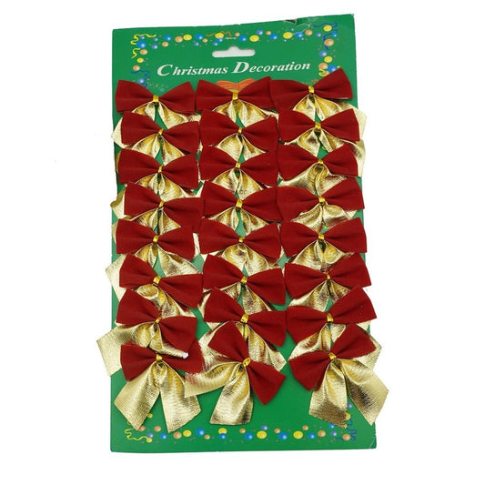 Set 24 fundite pentru brad, Rosii-Aurii , 5 x 6 cm, din poliester, Flippy