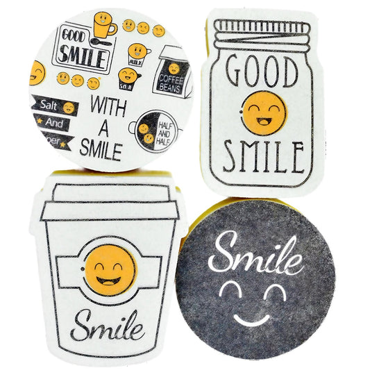 Set 4 bureti de vase Flippy cu tematica Funny Model 2