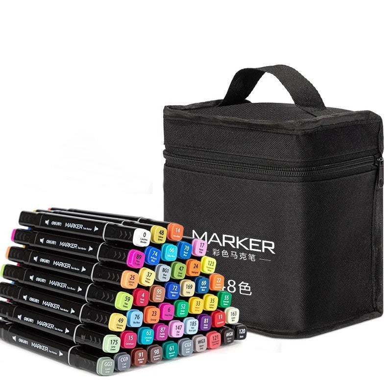 Set 40 Markere, Flippy, pe Baza de Ulei, Dublu Capat, Subtire 1mm si Gros 6 mm, Geanta Depozitare, 15 cm, Multicolor