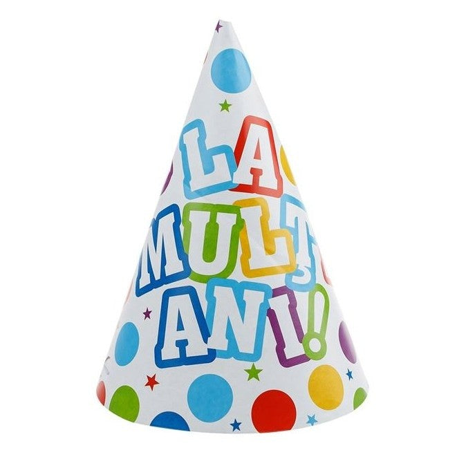 Set 6 Coifuri, Flippy, Petrecere Copii, din Carton, 20 x 13.5 cm, Model 4 La Multi Ani, Multicolor