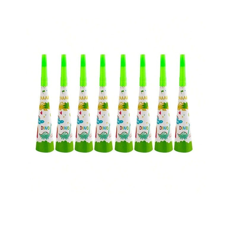 Set 6 Suflatori, Flippy, Colectia Dino Park, 20 x 5 cm, din Carton, Multicolor