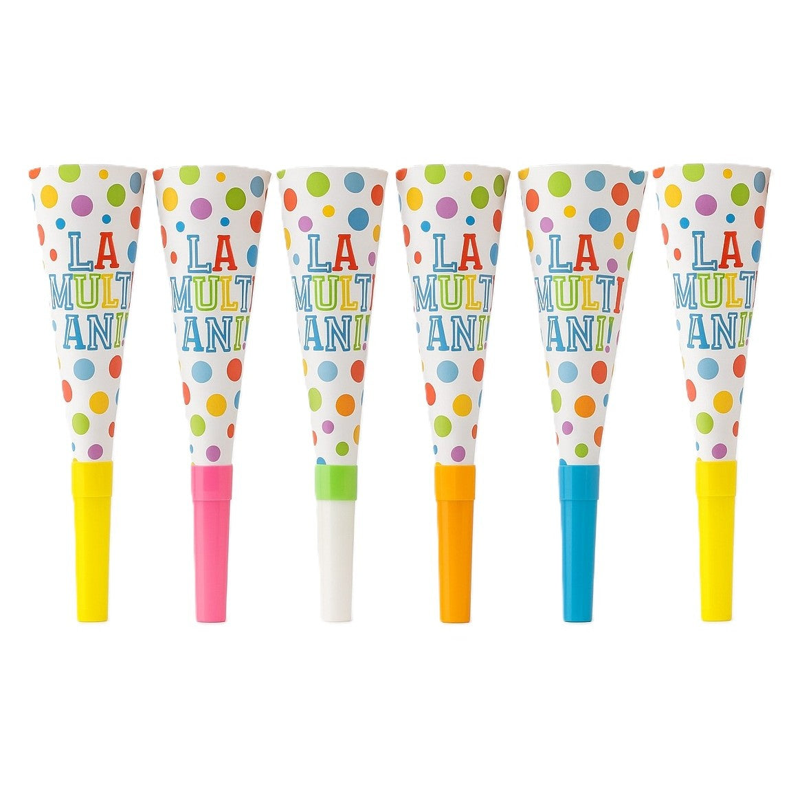 Set 6 Suflatori, Flippy, Colectia  LA MULTI ANI, 20 cm, din Carton, Multicolor