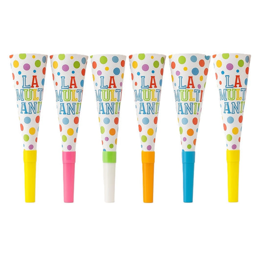 Set 6 Suflatori, Flippy, Colectia  LA MULTI ANI, 20 cm, din Carton, Multicolor