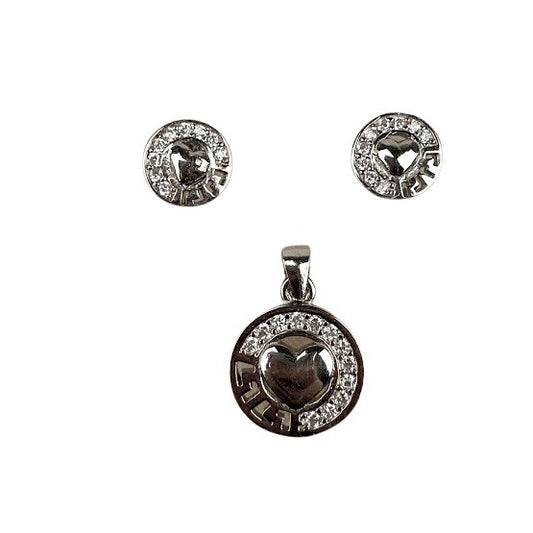 Set Argint 925 Inima in Cerc