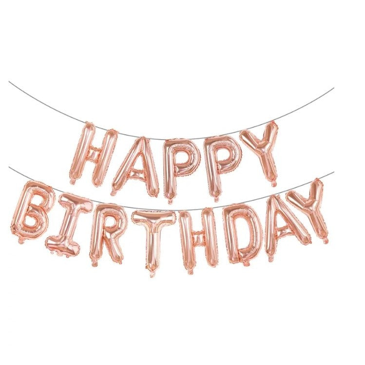 Set baloane folie Flippy, Happy Birthday, 40 cm, rose gold