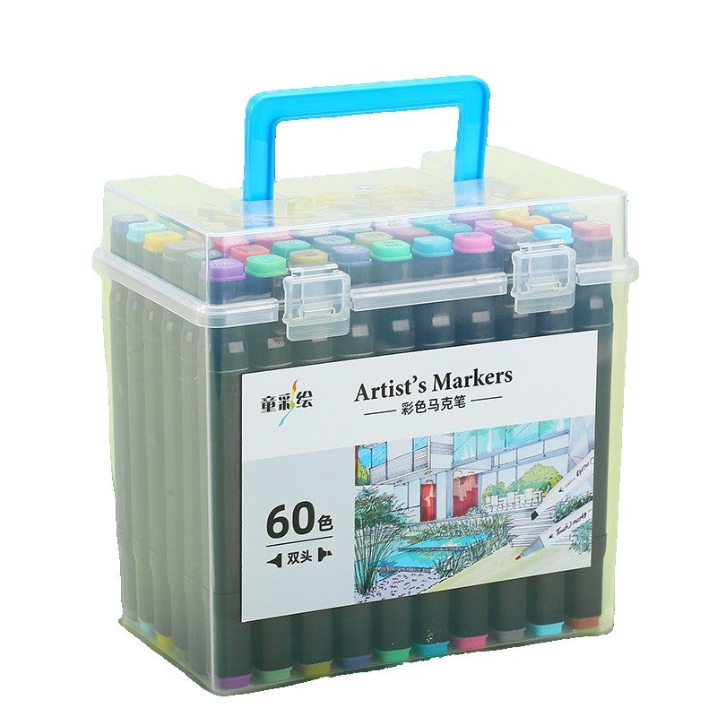 Set Cutie 60 Markere, Flippy, cu Alcool, Artist Markers, Cutie Plastic cu Maner, Flippy, Multicolor