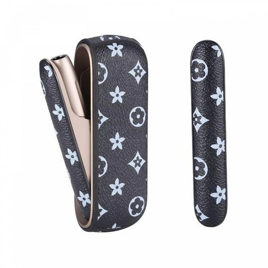 Set Husa Piele Ecologica Si Capac Plastic Flippy, pentru IQOS 3.0 DUO, de Protectie, Anti Soc si Zgarieturi, 20 gr, 12 x 4 x 2 cm, Negru