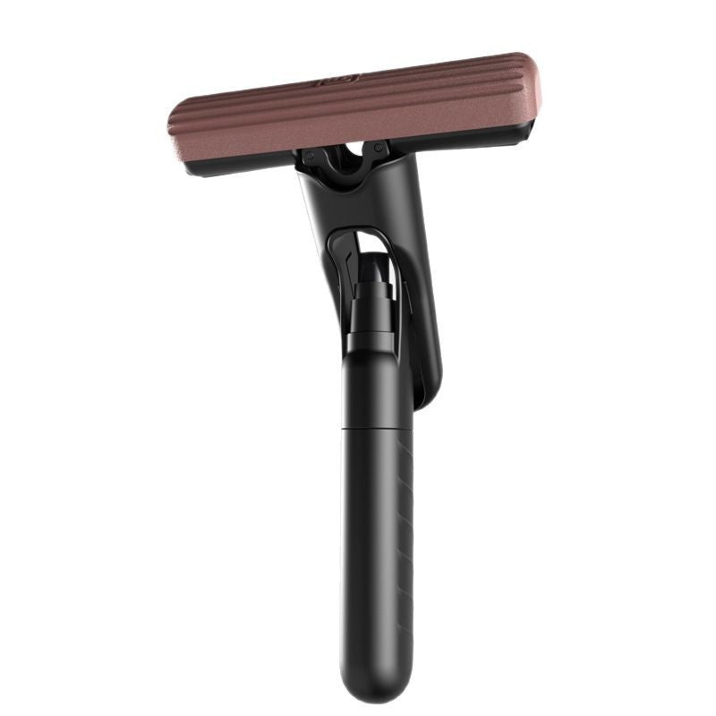 Mop Plat cu Pulverizare, Flippy, Recipient pentru Solutie de Suprafete, Geamuri, Interior Auto, Maner Scurt, Usor de Utilizat, Sistem de Stoarcere, 15.5 x 15.5 x 12.5 cm, Negru