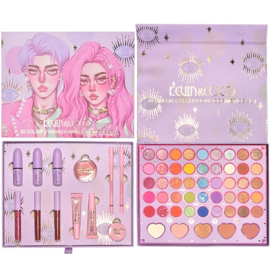 Set 13 Produse de Machiaj, KEVIN & COCO, Moonlight, 50 culori, 29 x 23 cm